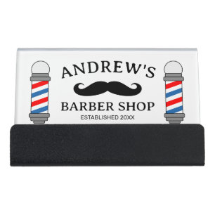 Professional barber shop business card holder