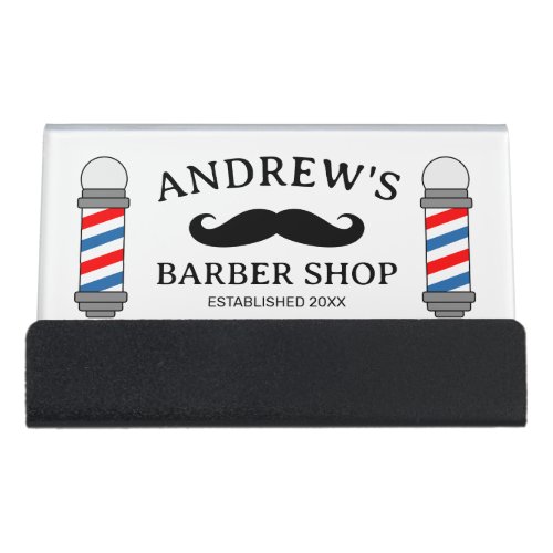 Professional barber shop business card holder