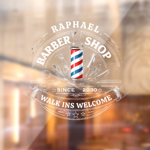 Professional Barber Shop Glass Sticker – Custom