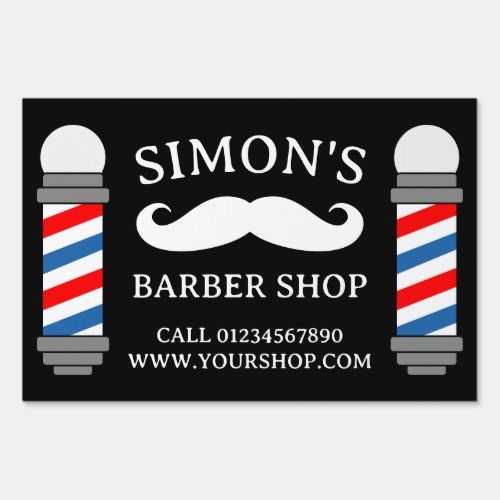 Professional barber shop outdoor business sign 