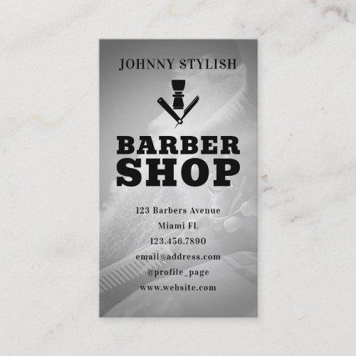 Professional barber style with logo  business card