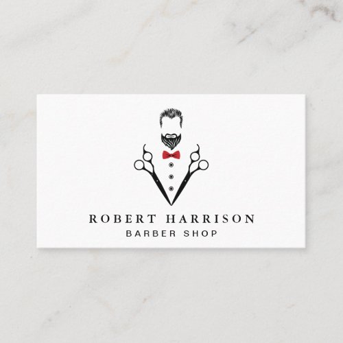 Professional Barbershop Barber QR Code Business Card