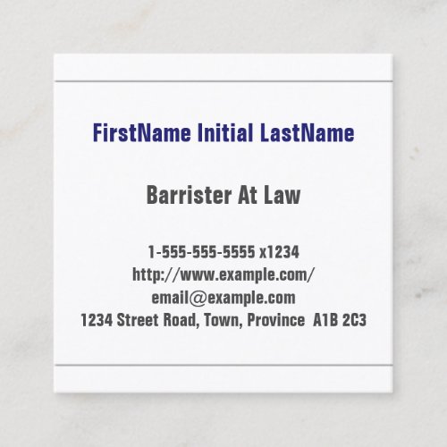 Professional Barrister At Law Business Card