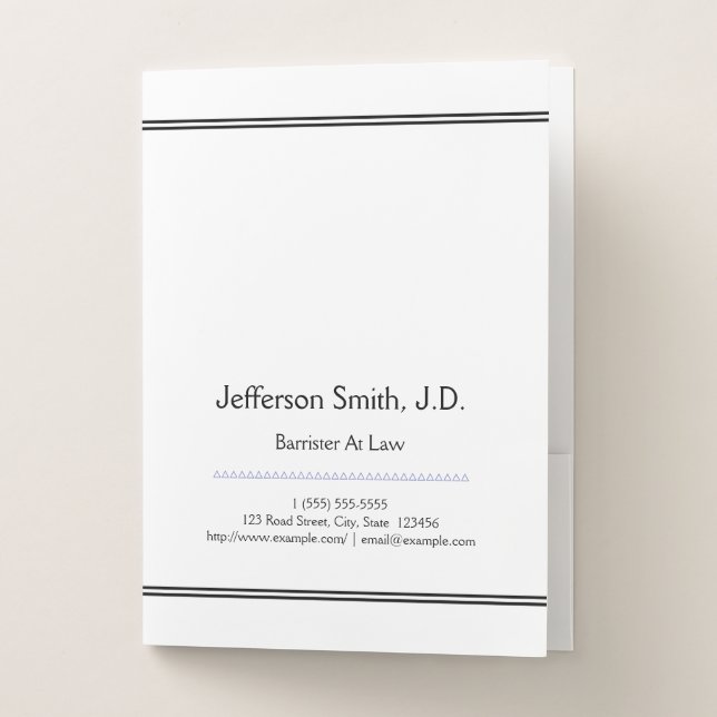 Professional Barrister At Law Pocket Folder (Front)