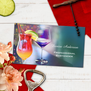 Professional Bartender Business Card by sunnysites at Zazzle