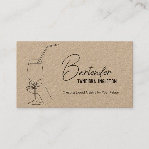 Professional Bartender  Custom QR Business Card