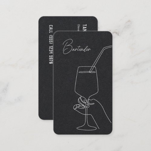 Professional Bartender  Custom QR Business Card