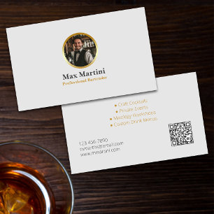 Professional Bartender elegant designed Business Card