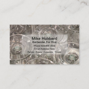 Professional Bartender For Hire Business Card
