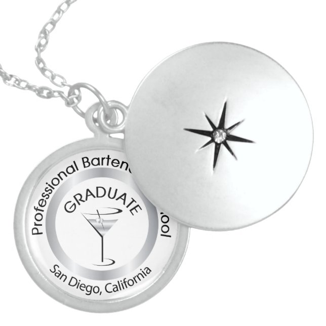 Professional Bartender School Graduate Locket (Front)
