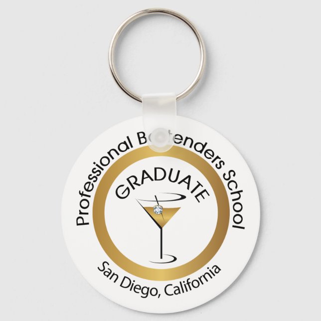 Professional Bartender School Key Chain (Front)