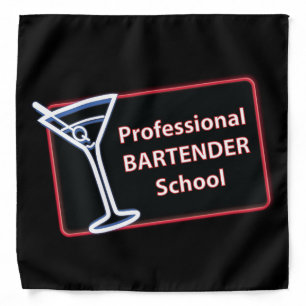 Professional Bartender School Logo Bandana