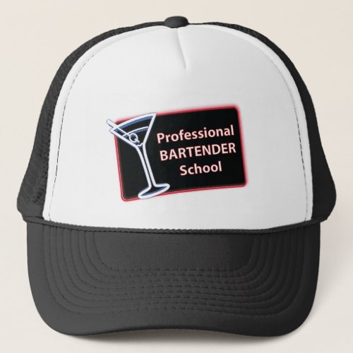 Professional Bartender School Logo Trucker Hat