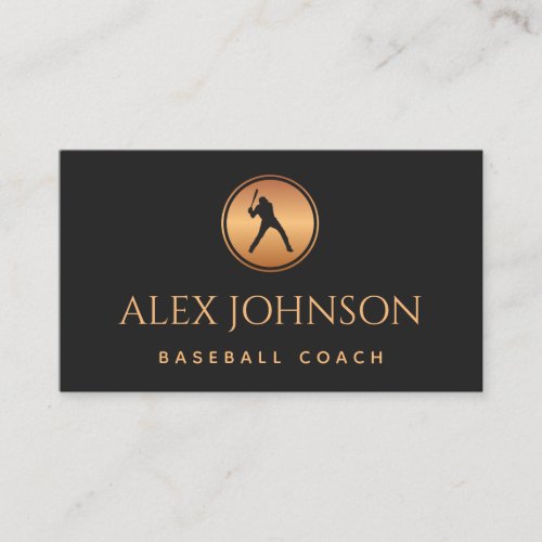 Professional Baseball Coach Team Agent Gold Black Business Card