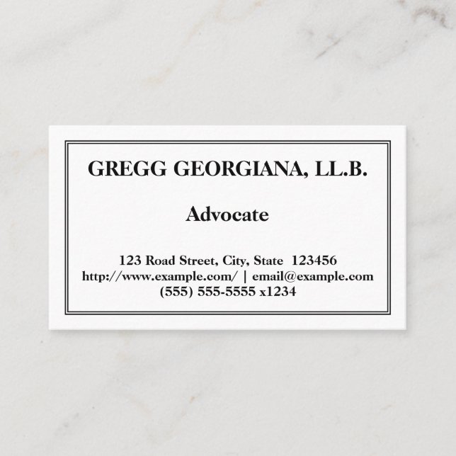 Professional & Basic Advocate Business Card (Front)