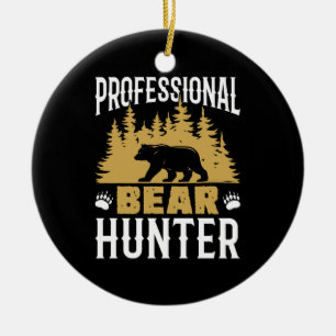 Professional Bear Hunter Ceramic Ornament