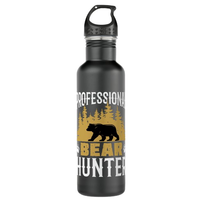 Professional Bear Hunter Stainless Steel Water Bottle (Front)
