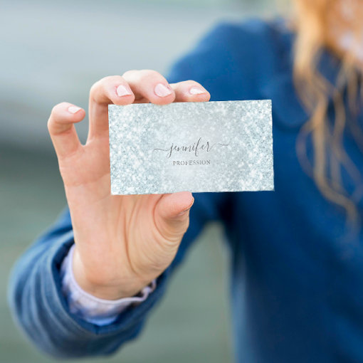 Professional Beauty Consulting Blue Glitter Spark Business Card Zazzle