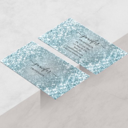 Professional Beauty Consulting Blue Glitter Spark Business Card