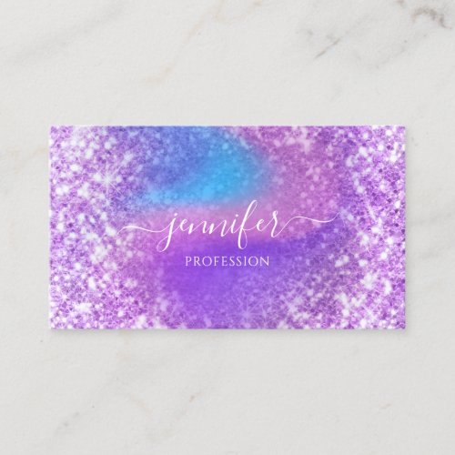 Professional Beauty Consulting Purple Glitter Lux Business Card