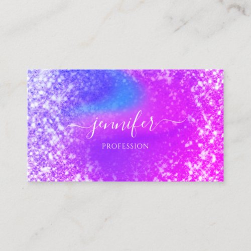Professional Beauty Consulting Purple Glitter Pink Business Card