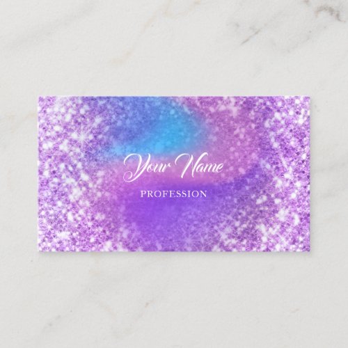 Professional Beauty Consulting Purple Glitter VIP Business Card