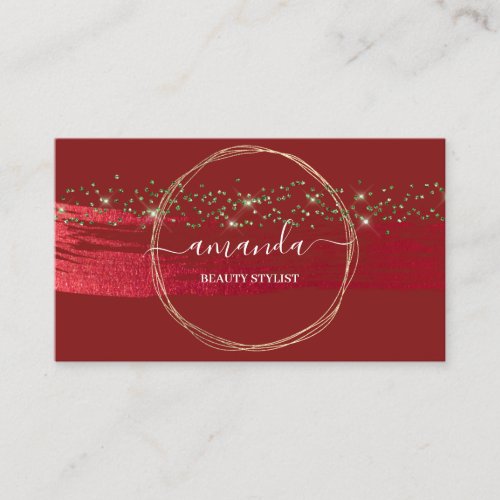 Professional Beauty Makeup Logo Golden Confetti Business Card