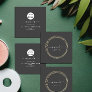 Professional Beauty Makeup Logo Golden Frame Gray  Square Business Card