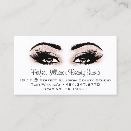 Professional Beauty Makeup Services Lashes Business Card