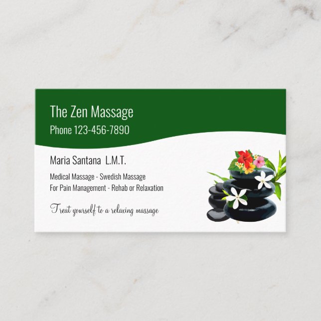 Professional Beauty Massage Business Card (Front)