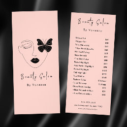 Professional Beauty Salon Price List Services Rack Card