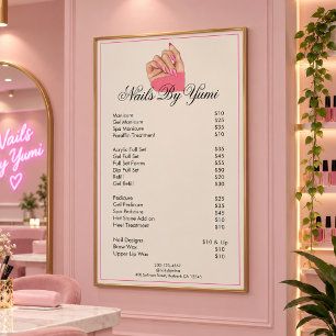Professional Beauty Salon Services Price List Foam Board