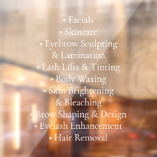 Professional Beauty Services Skincare Window Cling