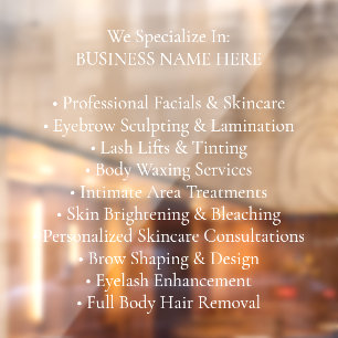Professional Beauty Services Window Cling