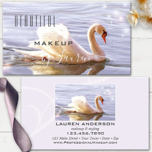 Professional Beauty Swan Makeup Photo  Business Card