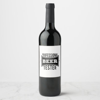 Professional beer tester wine label