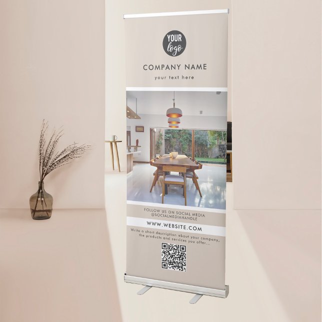 Professional Beige Business Promotional Photo  Retractable Banner (Professional Beige Business Promotional Photo Retractable Banner)