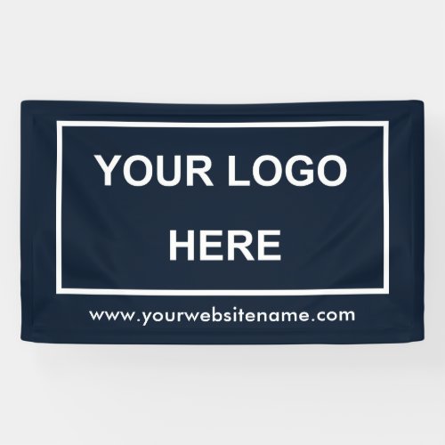 Professional Big Business Logo Navy Blue White Banner