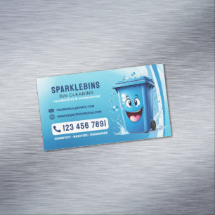 Professional Bin Cleaning Services Business Card Magnet