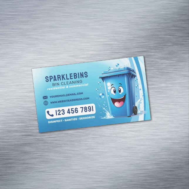 Professional Bin Cleaning Services  Business Card Magnet (In Situ)