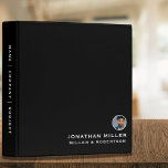 Professional Bio Photo Portfolio Black<br><div class="desc">A professional portfolio binder designed with a bio photo image (500 x 500 px), you can customize by changing the text and image using the fields provided, or use the ‘message’ button to contact the designer for assistance. Ideal for real estate agents, lawyers, law firms, consultants, advisors or any other...</div>