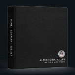 Professional Bio Photo Portfolio Black Leather 3 Ring Binder<br><div class="desc">A professional portfolio binder designed with a bio photo image (500 x 500 px), you can customize by changing the text and image using the fields provided, or use the ‘message’ button to contact the designer for assistance. Ideal for real estate agents, lawyers, law firms, consultants, advisors or any other...</div>