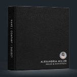 Professional Bio Photo Portfolio Black Leather 3 Ring Binder<br><div class="desc">A professional portfolio binder designed with a bio photo image (500 x 500 px), you can customize by changing the text and image using the fields provided, or use the ‘message’ button to contact the designer for assistance. Ideal for real estate agents, lawyers, law firms, consultants, advisors or any other...</div>