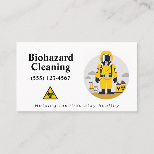 Professional Biohazard Cleanup Service Business Card