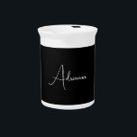 Professional black add your name handwriting retro beverage pitcher<br><div class="desc">This template can be customized to meet all personal occupations.</div>