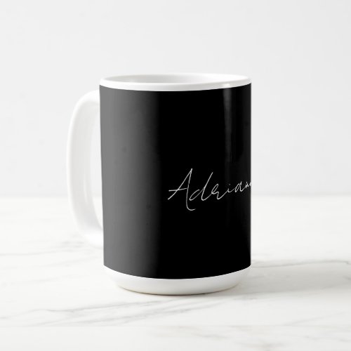 Professional black add your name handwriting retro coffee mug