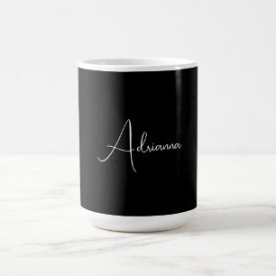 Professional black add your name handwriting retro coffee mug