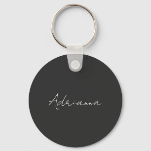 Professional black add your name handwriting retro keychain