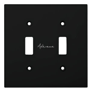 Professional black add your name handwriting retro light switch cover