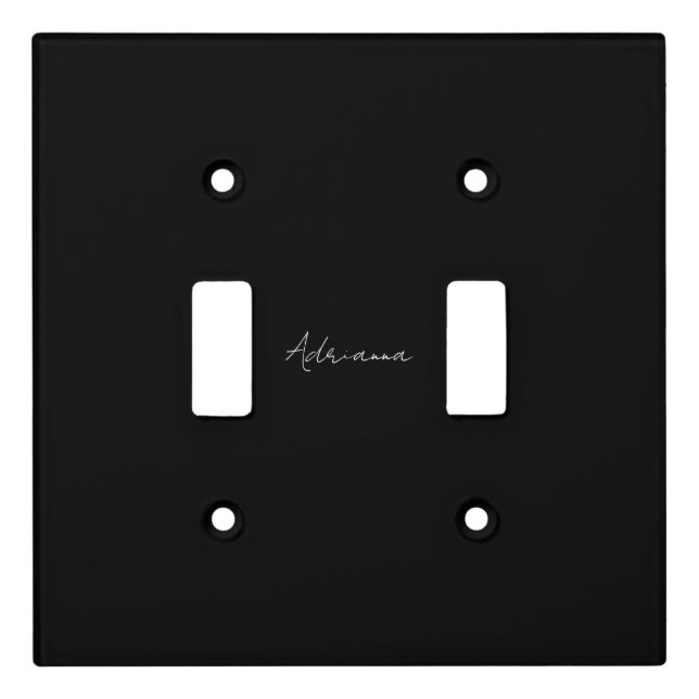 Professional black add your name handwriting retro light switch cover (Front)